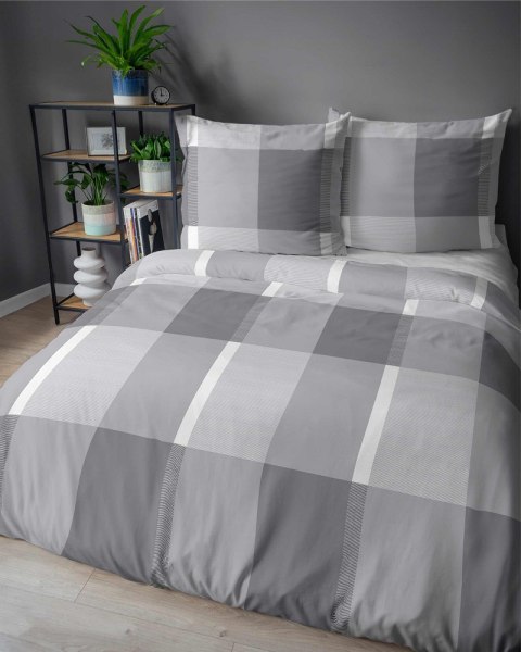 Pościel bawełniana 220x200 szara kratka 5257 A Bawełna 2024 Pościel bawełniana 220x200 szara kratka 5257 A Bawełna 2024