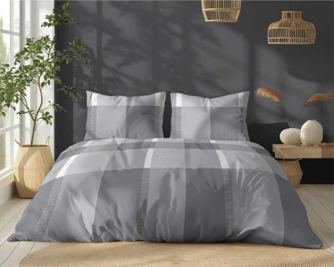 Pościel bawełniana 220x200 szara kratka 5257 A Bawełna 2024 Pościel bawełniana 220x200 szara kratka 5257 A Bawełna 2024