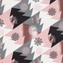 Pościel świąteczna 220x200 Aura czarna różowa szara choinki z mikrowłókna Eurofirany Św 24 Pościel świąteczna 220x200 Aura czarna różowa szara choinki z mikrowłókna Eurofirany Św 24