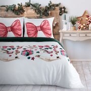 Pościel świąteczna 220x200 Ribeno biała kolorowa kokardki gwiazdki z mikrowłókna Eurofirany Św 24 Pościel świąteczna 220x200 Ribeno biała kolorowa kokardki gwiazdki z mikrowłókna Eurofirany Św 24
