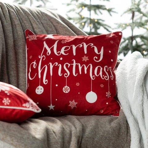 Poszewka świąteczna 45x45 Chp 121 czerwona biała Merry Christmas welurowa PŚ 23 Eurofirany Poszewka świąteczna 45x45 Chp 121 czerwona biała Merry Christmas welurowa PŚ 23 Eurofirany