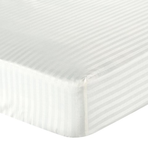 Prześcieradło adamaszkowe z gumką 100x200 Pasy kremowe paski na wysoki materac 30 cm Eurofirany Prześcieradło adamaszkowe z gumką 100x200 Pasy kremowe paski na wysoki materac 30 cm Eurofirany