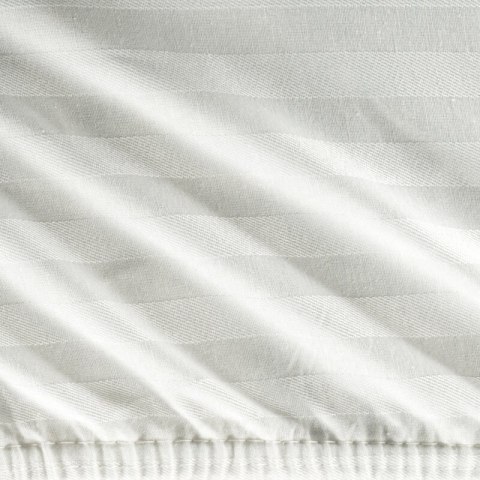 Prześcieradło adamaszkowe z gumką 100x200 Pasy kremowe paski na wysoki materac 30 cm Eurofirany Prześcieradło adamaszkowe z gumką 100x200 Pasy kremowe paski na wysoki materac 30 cm Eurofirany