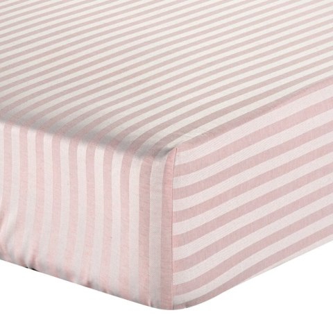 Prześcieradło adamaszkowe z gumką 140x200 Pasy różowe paski na wysoki materac 30 cm Eurofirany Prześcieradło adamaszkowe z gumką 140x200 Pasy różowe paski na wysoki materac 30 cm Eurofirany