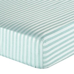Prześcieradło adamaszkowe z gumką 180x200 Pasy miętowe paski na wysoki materac 30 cm Eurofirany