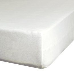 Prześcieradło z gumką 100x200 Gładkie kremowe na wysoki materac 30 cm Eurofirany