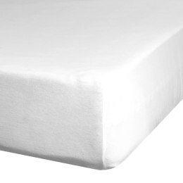 Prześcieradło z gumką 140x200 Gładkie białe na wysoki materac 30 cm Eurofirany