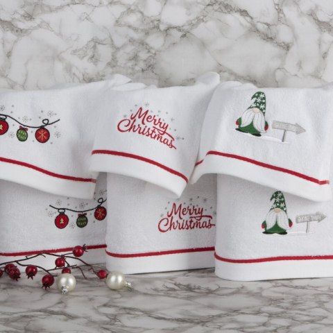 Ręcznik Gerda 1 70x140 biały zielony dziadek mróz świąteczny 450 g/m2 Eurofirany Ręcznik Gerda 1 70x140 biały zielony dziadek mróz świąteczny 450 g/m2 Eurofirany