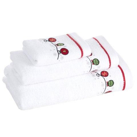Ręcznik Gerda 2 70x140 biały bombki świąteczny 450 g/m2 Eurofirany Ręcznik Gerda 2 70x140 biały bombki świąteczny 450 g/m2 Eurofirany