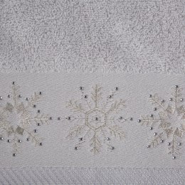 Ręcznik Joy 3 70x140 srebrny gwiazdki świąteczny 480 g/m2 Eurofirany