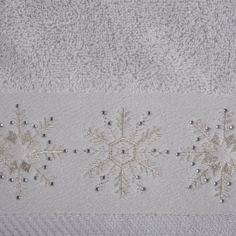 Ręcznik Joy 3 70x140 srebrny gwiazdki świąteczny 480 g/m2 Eurofirany Ręcznik Joy 3 70x140 srebrny gwiazdki świąteczny 480 g/m2 Eurofirany