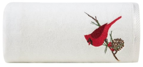 Ręcznik Pino 50x90 biały czerwony ptaszek świąteczny 480 g/m2 Eurofirany Ręcznik Pino 50x90 biały czerwony ptaszek świąteczny 480 g/m2 Eurofirany