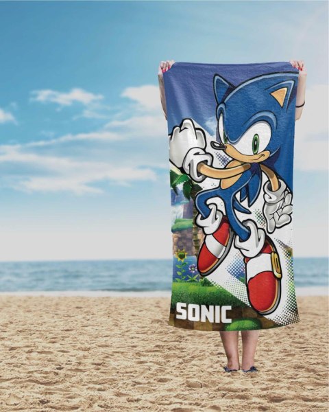 Ręcznik dziecięcy 70x140 Sonic niebieski biały zielony bawełniany SON 01 T Ręcznik dziecięcy 70x140 Sonic niebieski biały zielony bawełniany SON 01 T