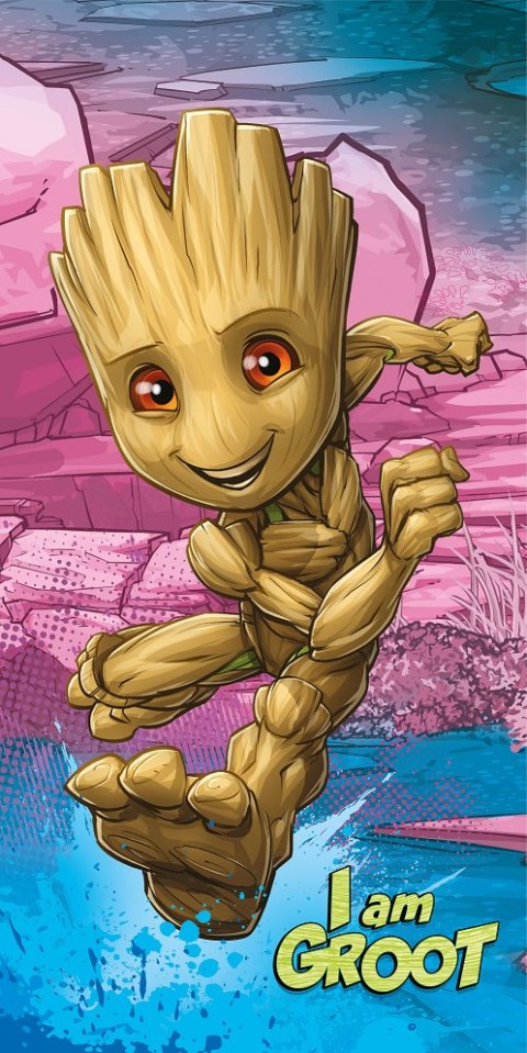 Ręcznik plażowy 70x140 Groot "I am groot" dziecięcy Kids25 Ręcznik plażowy 70x140 Groot "I am groot" dziecięcy Kids25