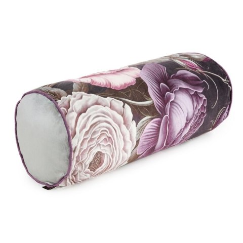 Poduszka dekoracyjna 48x20 Velvet fioletowa kwiaty liście wałek Eurofirany Poduszka dekoracyjna 48x20 Velvet fioletowa kwiaty liście wałek Eurofirany