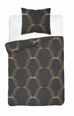 Pościel satynowa 140x200 czarna złota ornament 5088 A Home Satin 11