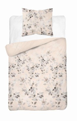 Pościel satynowa 140x200 kremowa beżowa jasna liście 5084 B Home Satin 11