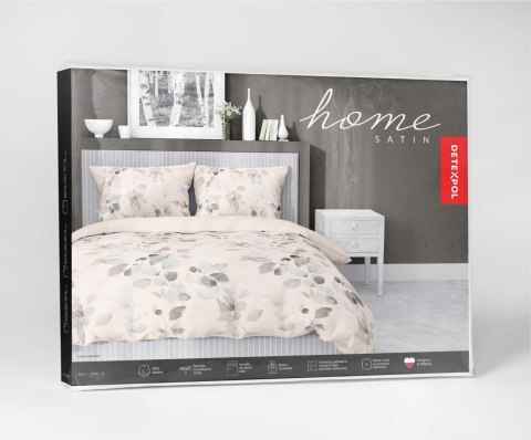 Pościel satynowa 140x200 kremowa beżowa jasna liście 5084 B Home Satin 11 Pościel satynowa 140x200 kremowa beżowa jasna liście 5084 B Home Satin 11