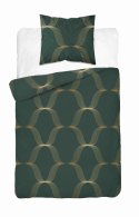 Pościel satynowa 140x200 zielona butelkowa złota ornament 5088 B Home Satin 11