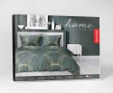 Pościel satynowa 140x200 zielona butelkowa złota ornament 5088 B Home Satin 11