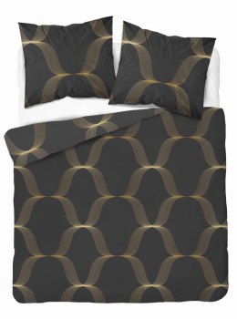 Pościel satynowa 160x200 czarna złota ornament 5088 A Home Satin 11