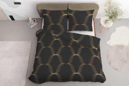 Pościel satynowa 160x200 czarna złota ornament 5088 A Home Satin 11