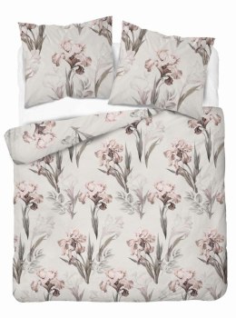 Pościel satynowa 160x200 kremowa ciemna szara jasna kwiaty 5089 B Home Satin 11