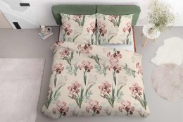 Pościel satynowa 160x200 kremowa różowa zielona kwiaty 5089 A Home Satin 11
