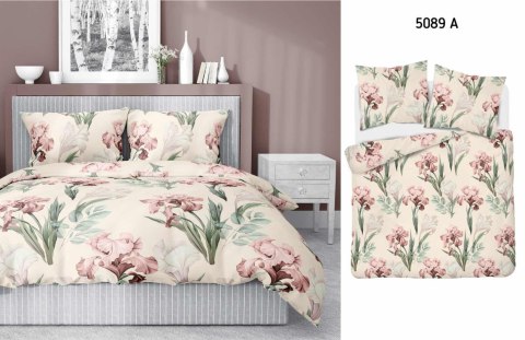 Pościel satynowa 160x200 kremowa różowa zielona kwiaty 5089 A Home Satin 11 Pościel satynowa 160x200 kremowa różowa zielona kwiaty 5089 A Home Satin 11