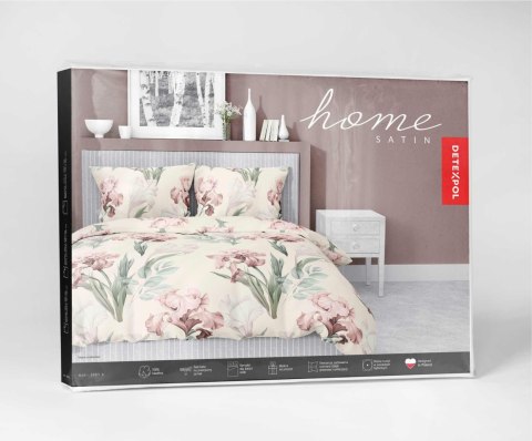 Pościel satynowa 160x200 kremowa różowa zielona kwiaty 5089 A Home Satin 11 Pościel satynowa 160x200 kremowa różowa zielona kwiaty 5089 A Home Satin 11