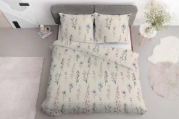 Pościel satynowa 160x200 kremowa różowa zielona kwiaty 5091 A Home Satin 11