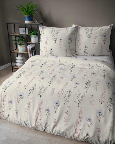 Pościel satynowa 160x200 kremowa różowa zielona kwiaty 5091 A Home Satin 11 Pościel satynowa 160x200 kremowa różowa zielona kwiaty 5091 A Home Satin 11