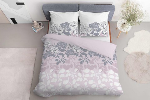 Pościel satynowa 160x200 różowa jasna szara biała kwiaty liście 5090 A Home Satin 11 Pościel satynowa 160x200 różowa jasna szara biała kwiaty liście 5090 A Home Satin 11