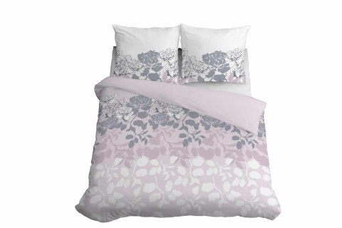 Pościel satynowa 160x200 różowa jasna szara biała kwiaty liście 5090 A Home Satin 11 Pościel satynowa 160x200 różowa jasna szara biała kwiaty liście 5090 A Home Satin 11