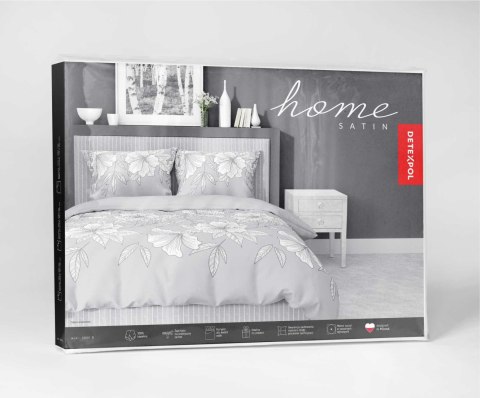 Pościel satynowa 160x200 szara biała kwiaty liście 5086 B Home Satin 11 Pościel satynowa 160x200 szara biała kwiaty liście 5086 B Home Satin 11