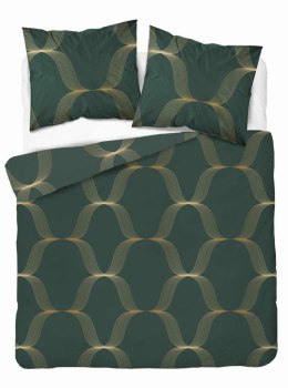 Pościel satynowa 160x200 zielona butelkowa złota ornament 5088 B Home Satin 11