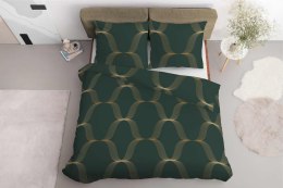 Pościel satynowa 160x200 zielona butelkowa złota ornament 5088 B Home Satin 11