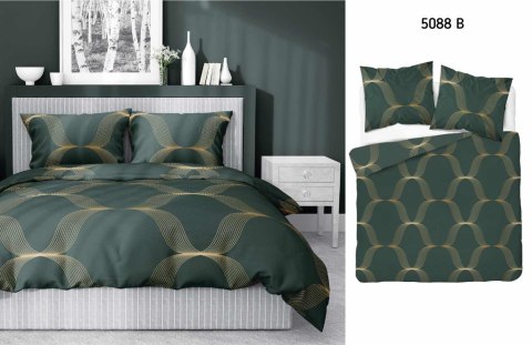 Pościel satynowa 160x200 zielona butelkowa złota ornament 5088 B Home Satin 11 Pościel satynowa 160x200 zielona butelkowa złota ornament 5088 B Home Satin 11