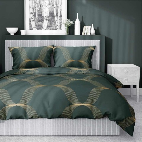 Pościel satynowa 160x200 zielona butelkowa złota ornament 5088 B Home Satin 11 Pościel satynowa 160x200 zielona butelkowa złota ornament 5088 B Home Satin 11