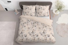 Pościel satynowa 220x200 kremowa beżowa jasna liście 5084 B Home Satin 11