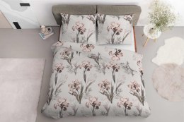 Pościel satynowa 220x200 kremowa ciemna szara jasna kwiaty 5089 B Home Satin 11