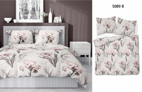 Pościel satynowa 220x200 kremowa ciemna szara jasna kwiaty 5089 B Home Satin 11 Pościel satynowa 220x200 kremowa ciemna szara jasna kwiaty 5089 B Home Satin 11