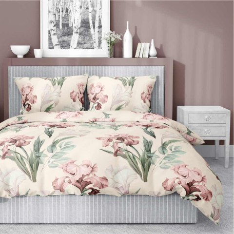 Pościel satynowa 220x200 kremowa różowa zielona kwiaty 5089 A Home Satin 11 Pościel satynowa 220x200 kremowa różowa zielona kwiaty 5089 A Home Satin 11