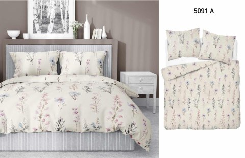 Pościel satynowa 220x200 kremowa różowa zielona kwiaty 5091 A Home Satin 11 Pościel satynowa 220x200 kremowa różowa zielona kwiaty 5091 A Home Satin 11