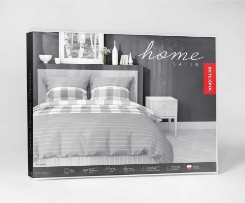 Pościel satynowa 220x200 szara biała kratka paski 5083 B Home Satin 11 Pościel satynowa 220x200 szara biała kratka paski 5083 B Home Satin 11