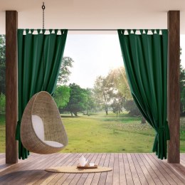 Zasłona gotowa 155x240 Garden zielona ciemna do ogrodu wodoodporna mocowana na szelki/rzep Eurofirany