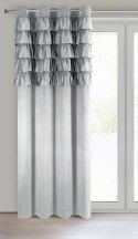 Zasłona gotowa Aura 140x250 srebrna welurowa na przelotkach Eurofirany Zasłona gotowa Aura 140x250 srebrna welurowa na przelotkach Eurofirany