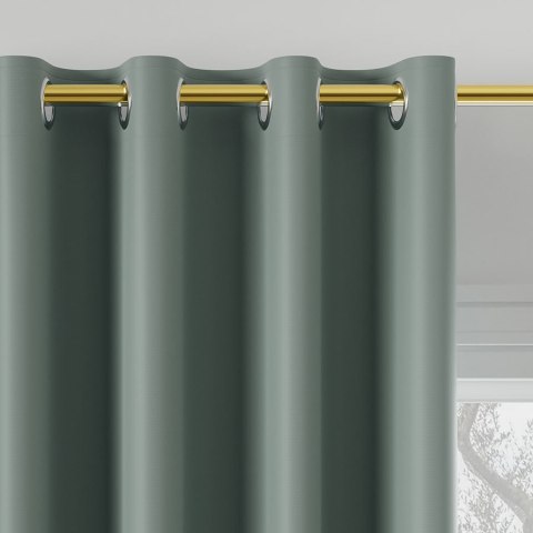 Zasłona gotowa typu blackout na przelotkach, szerokość 140cm x wysokość 250cm, kolor 227 szałwiowy zielony TD0015/ZGP/227/140250 Zasłona gotowa typu blackout na przelotkach, szerokość 140cm x wysokość 250cm, kolor 227 szałwiowy zielony TD0015/ZGP/227/140250