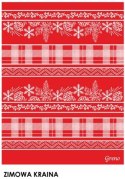 Koc bawełniany akrylowy 150x200 świąteczny Zimowa Kraina czerwony Glamour Greno Koc bawełniany akrylowy 150x200 świąteczny Zimowa Kraina czerwony Glamour Greno