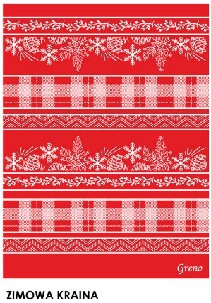 Koc bawełniany akrylowy 150x200 świąteczny Zimowa Kraina czerwony Glamour Greno Koc bawełniany akrylowy 150x200 świąteczny Zimowa Kraina czerwony Glamour Greno